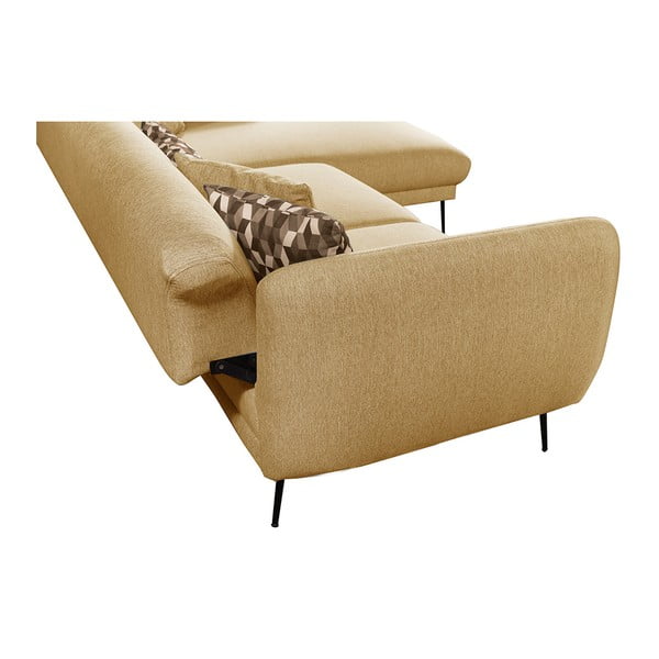 Žlutá rozšiřitelná rohová pohovka Pandia Home Madrid, pravý roh-image-3