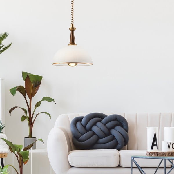 Závěsné svítidlo ve zlato-tmavě hnědé barvě se skleněným stínidlem ø 30 cm Ciara – LAMKUR-image-1