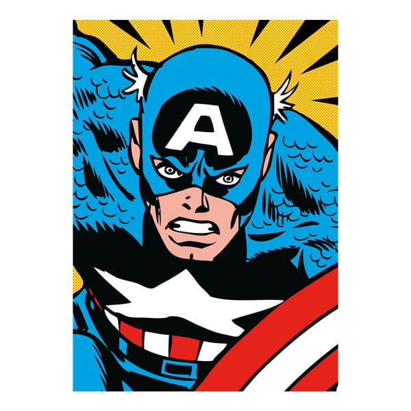Nástěnná cedule Marvel Close Up - Captain America