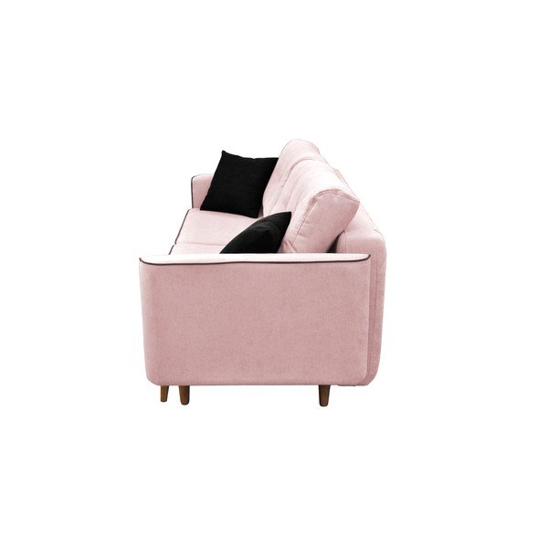 Růžová trojmístná rozkládací pohovka se světlými nohami Mazzini Sofas Ivy-image-2