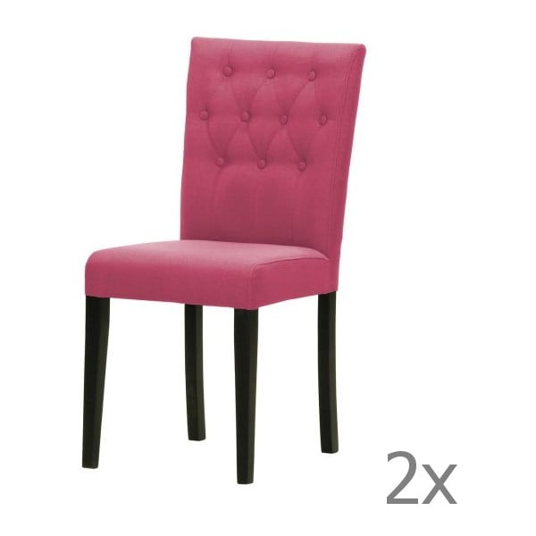 Sada 2 židlí Monako Etna Pink, černé nohy