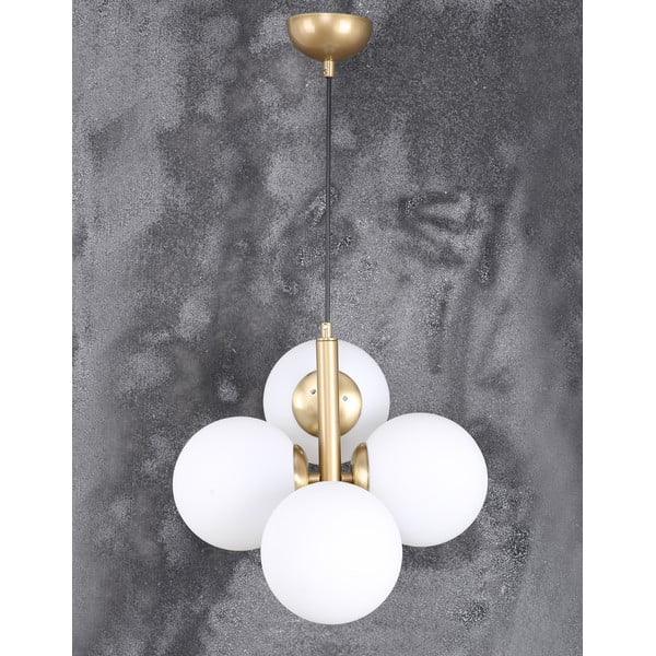 Závěsné svítidlo se skleněným stínidlem ve zlato-bílé barvě ø 15 cm Forte – Squid Lighting-image-4