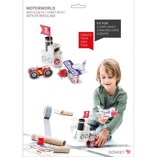 Skládací hra z papíru pro děti Donkey Motoworld-image-1