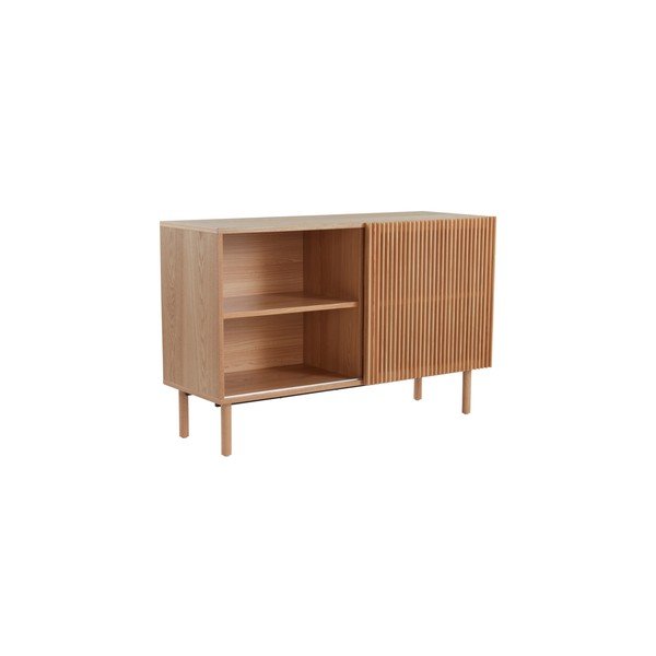 Skříňka v dekoru jasanu s posuvnými dveřmi v přírodní barvě 124x80x45 cm Sion – Jotex-image-4