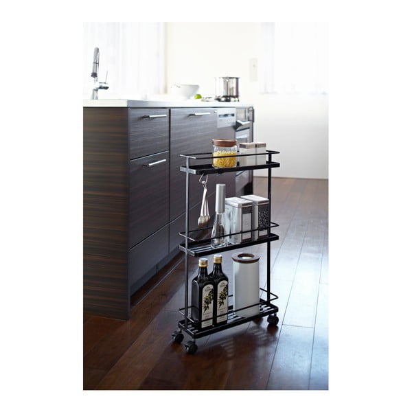 Černý kovový pojízdný regál 38x66 cm Tower – YAMAZAKI-image-1