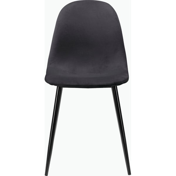 Tmavě šedé sametové jídelní židle v sadě 4 ks Monza – Støraa-image-1