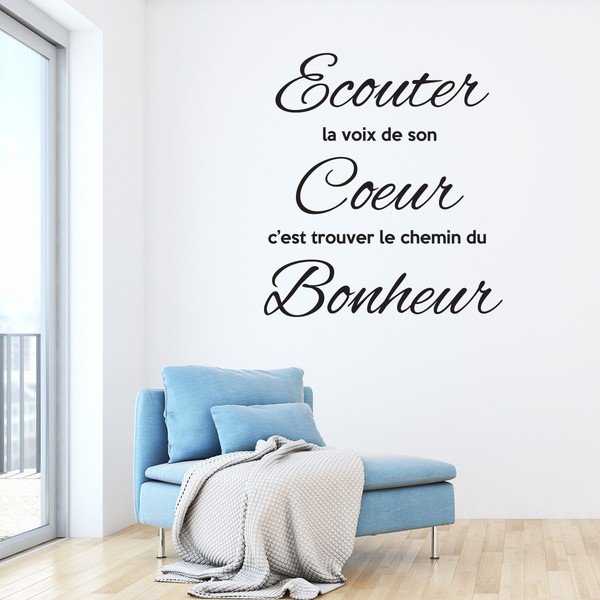 Černá samolepka Ambiance Quote Écouter-image-1
