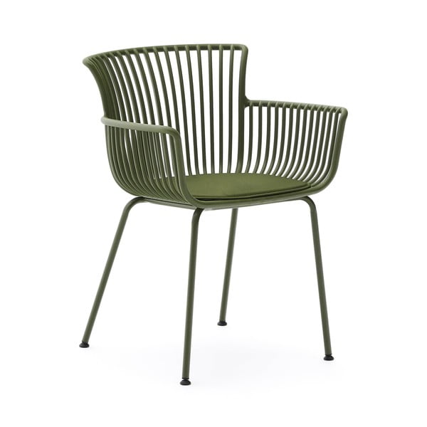 Tmavě zelená kovová zahradní židle Surpika – Kave Home