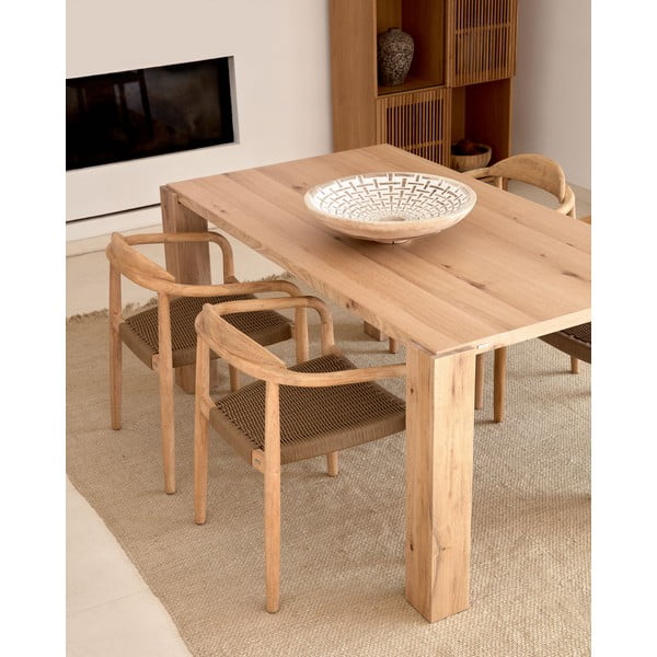 Jídelní stůl v dekoru dubu 100x200 cm Deyanira – Kave Home-image-3