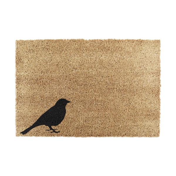 Rohožka z přírodního kokosového vlákna Artsy Doormats Bird, 40 x 60 cm