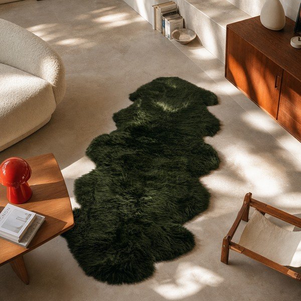 Zelená ovčí kožešina Native Natural Double, 60 x 240 cm-image-3