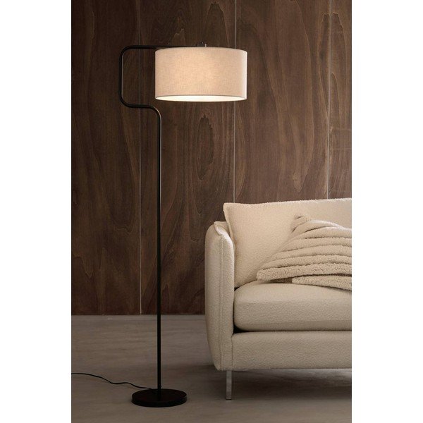 Černá/krémová látková stojací lampa (výška 160 cm) Josho – Ellos Home-image-2