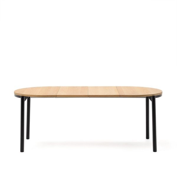 Rozkládací jídelní stůl s deskou v dubovém dekoru v přírodní barvě 90x120 cm Montuiri – Kave Home-image-4