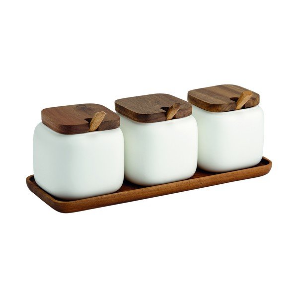 Porcelánové dózy v sadě 3 ks na cukr/na sůl Essentials – Ladelle