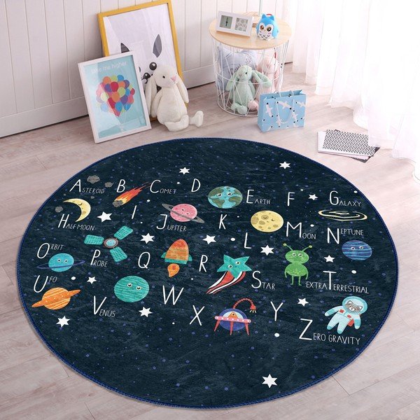Tmavě modrý dětský koberec ø 100 cm Comfort – Mila Home-image-2