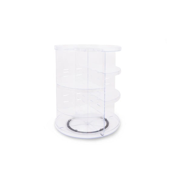 Průhledný otočný plastový koupelnový organizér na kosmetiku – Hermia-image-3