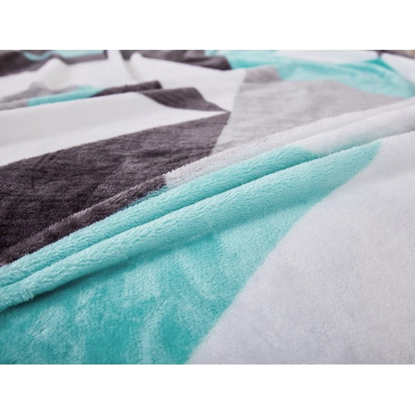 Šedo-tyrkysové povlečení na jednolůžko z mikroplyše 140x200 cm Abstract  – My House-image-3