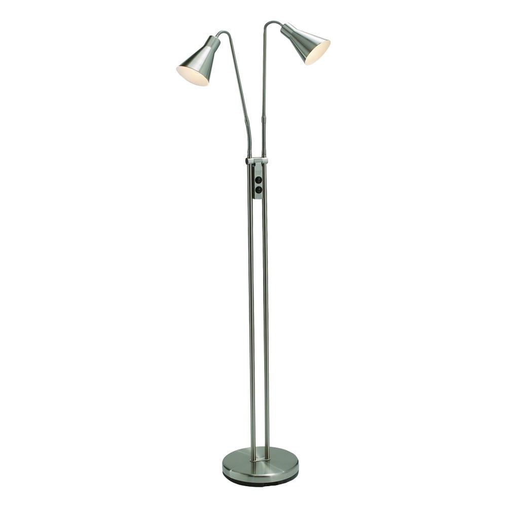 Stojací lampa ve stříbrné barvě s kovovým stínidlem (výška 150 cm) Odense – Markslöjd