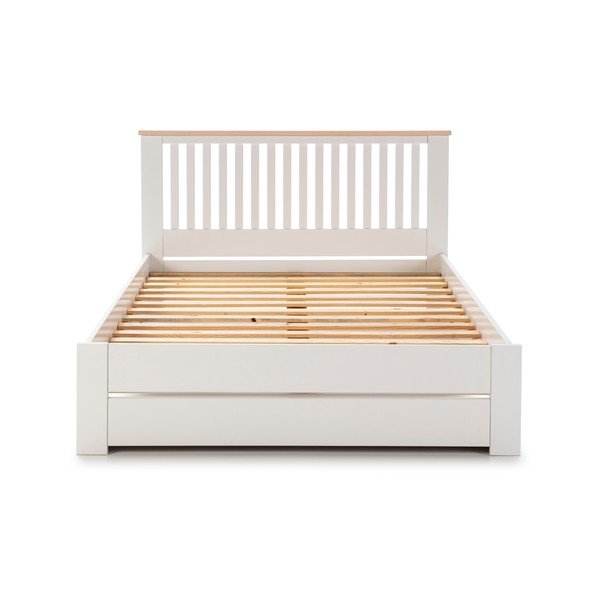 Bílá dvoulůžková postel s roštem 140x190 cm Leba – Marckeric-image-2