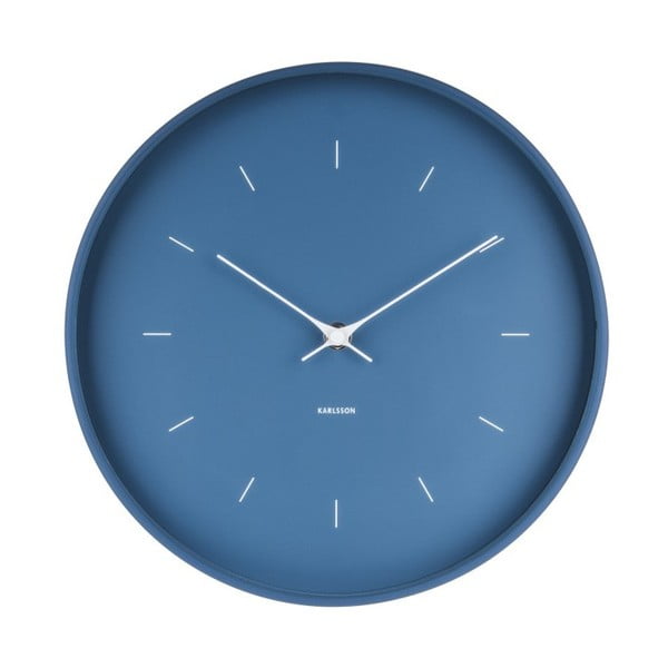 Modré nástěnné hodiny Karlsson Butterfly, Ø 27,5 cm