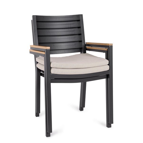 Antracitová kovová zahradní židle Henna – Bizzotto-image-3