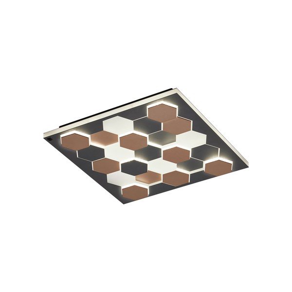 Černé LED stropní svítidlo s hlasovým ovládáním/s ovládáním pomocí mobilní aplikace s kovovým stínidlem 55x55 cm Cifavo – CINQUE-image-1