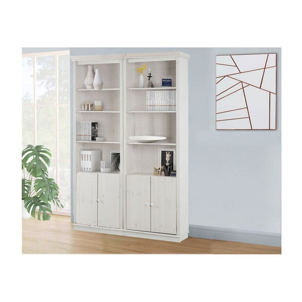 Bílá knihovna z borovicového dřeva 148x223 cm Anita – Støraa-image-1