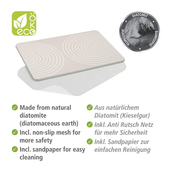 Béžová koupelnová předložka z křemeliny 39x60 cm Nazca – Wenko-image-3