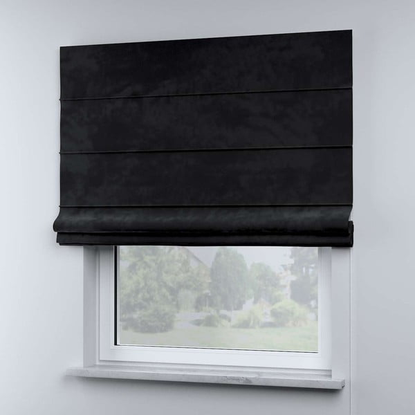 Černá římská roleta 170x160 cm Posh Velvet - Yellow Tipi-image-1