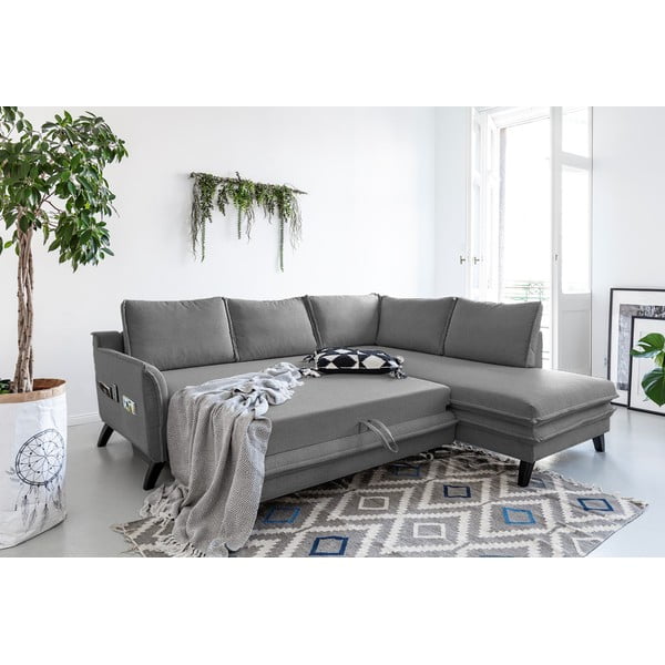 Šedá rozkládací rohová pohovka Miuform Charming Charlie L, pravý roh-image-4