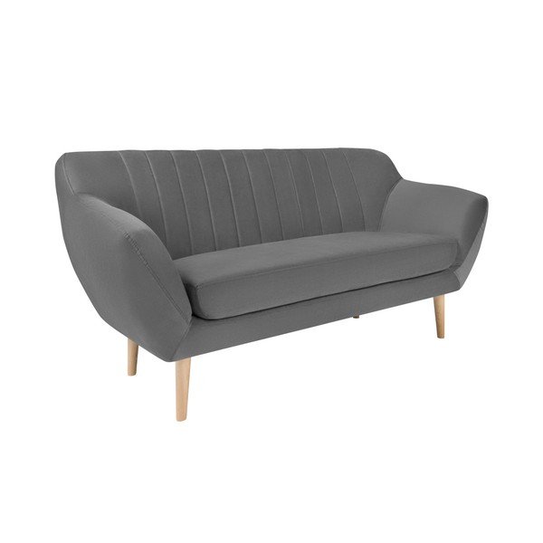 Šedá sametová pohovka Mazzini Sofas Sardaigne, 158 cm-image-2