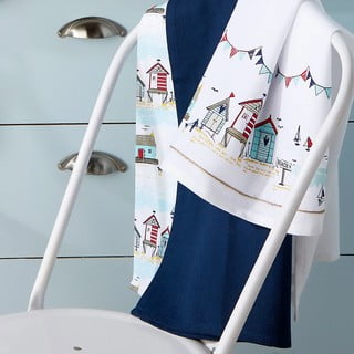 Sada 3 bavlněných kuchyňských utěrek Cooksmart ® Beside The Seaside