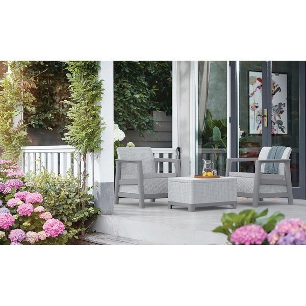 Světle šedá plastová zahradní křesla v sadě 2 ks Scandi Linea – Keter-image-1