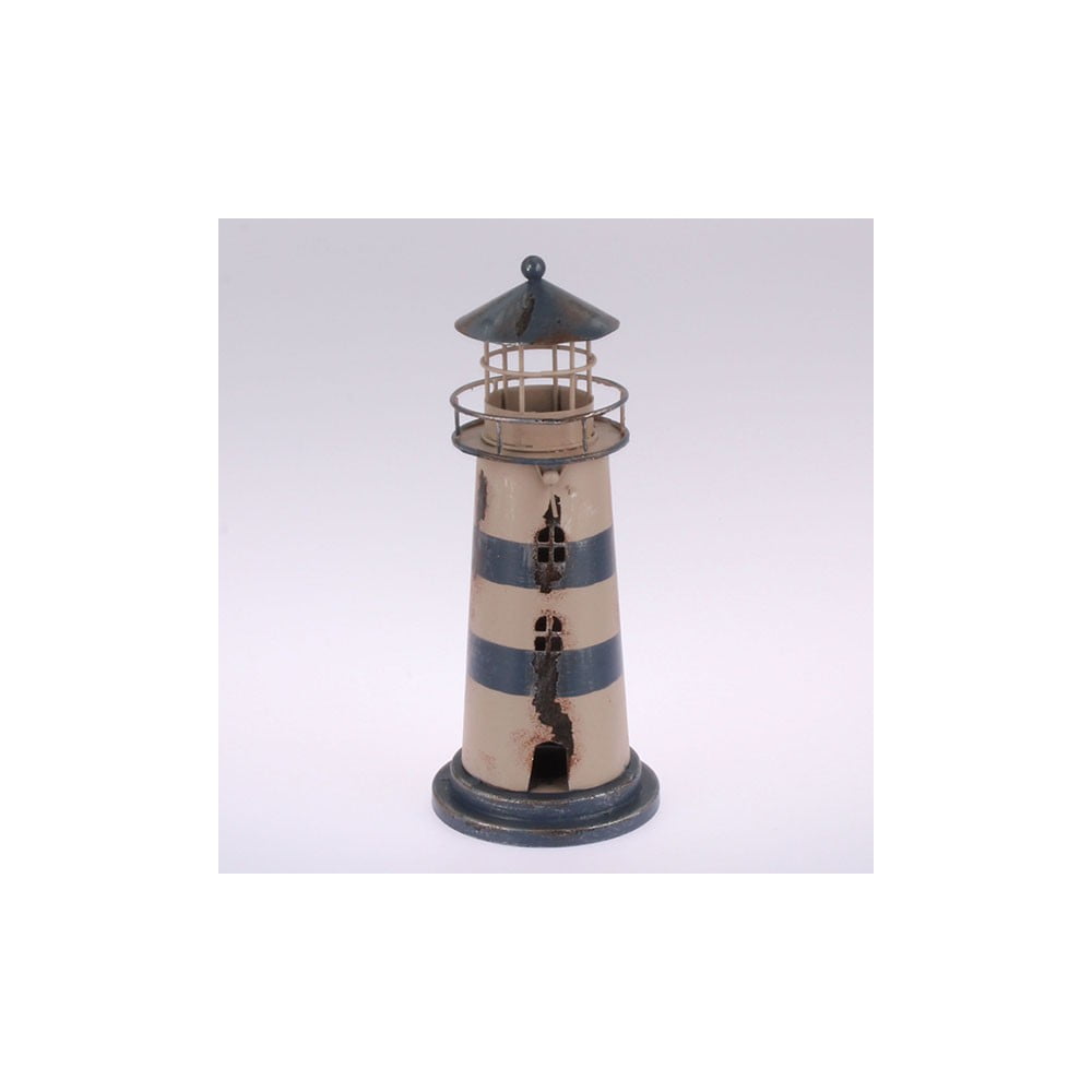 Kovový závěsný svícen Blue Lighthouse, 22 cm
