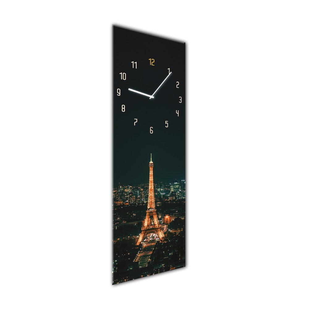 Nástěnné hodiny Styler Glassclock Paris, 20 x 60 cm