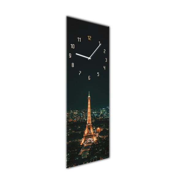 Nástěnné hodiny Styler Glassclock Paris, 20 x 60 cm