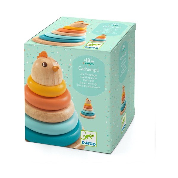 Dětská dřevěná skládací hračka Djeco Hen-image-3