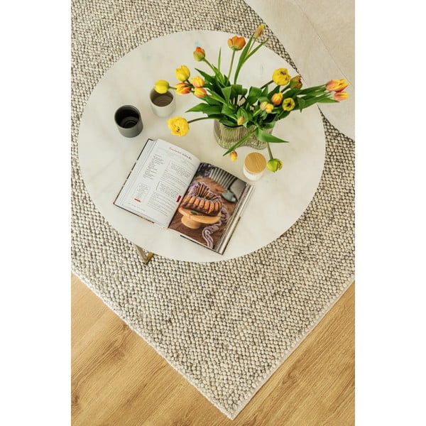 Šedobéžový ručně tkaný koberec s příměsí vlny 200x290 cm Minerals – Flair Rugs-image-1
