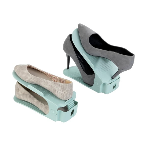 Sada 8 tyrkysových nastavitelných stojanů na boty Wenko-image-4