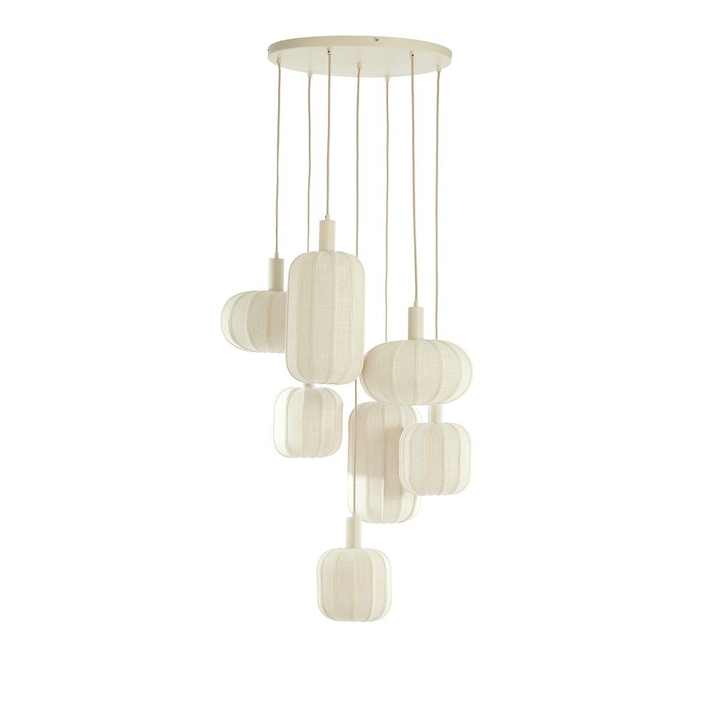Krémové závěsné svítidlo s textilním stínidlem ø 50 cm Tufia – Light & Living