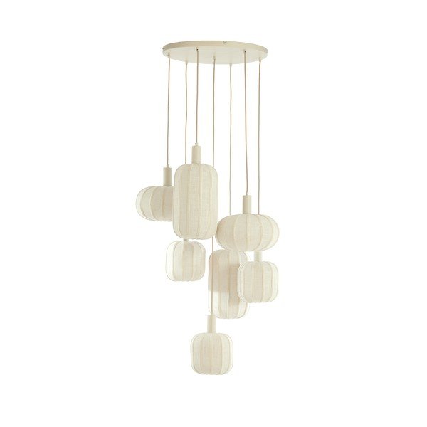 Krémové závěsné svítidlo s textilním stínidlem ø 50 cm Tufia – Light & Living