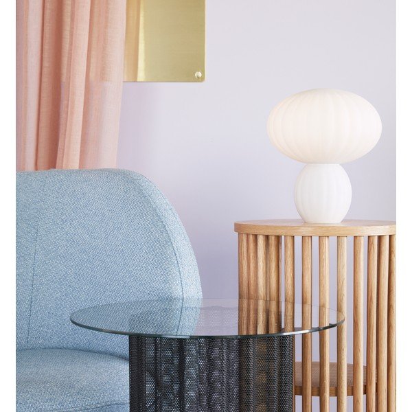 Bílá skleněná stolní lampa (výška 28 cm) Kumu – Hübsch-image-4