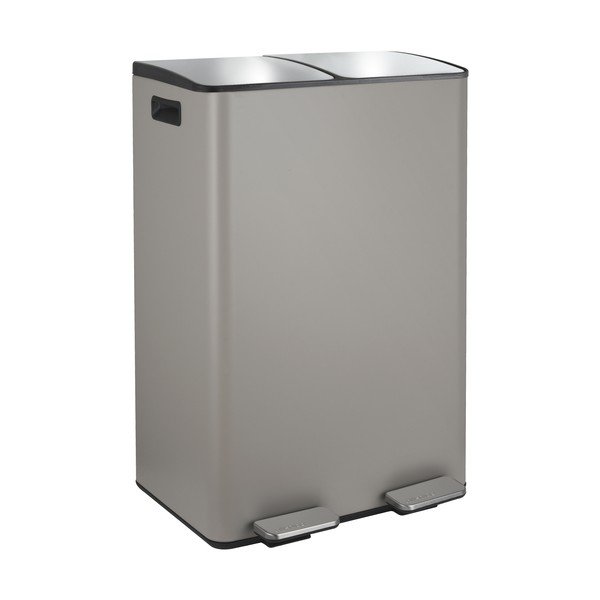 Taupe ocelový odpadkový koš 2x30 l na tříděný odpad/nášlapný   Aliya – Spirella