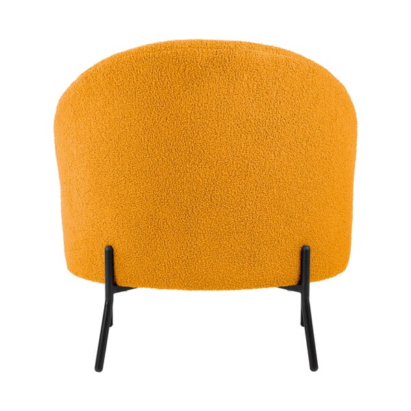 Okrově žluté křeslo z textilie bouclé Noble – Leitmotiv-image-4