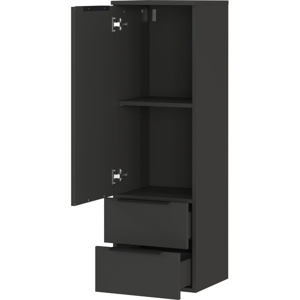 Antracitová vysoká závěsná koupelnová skříňka 36x111 cm Crandon – Germania-image-3