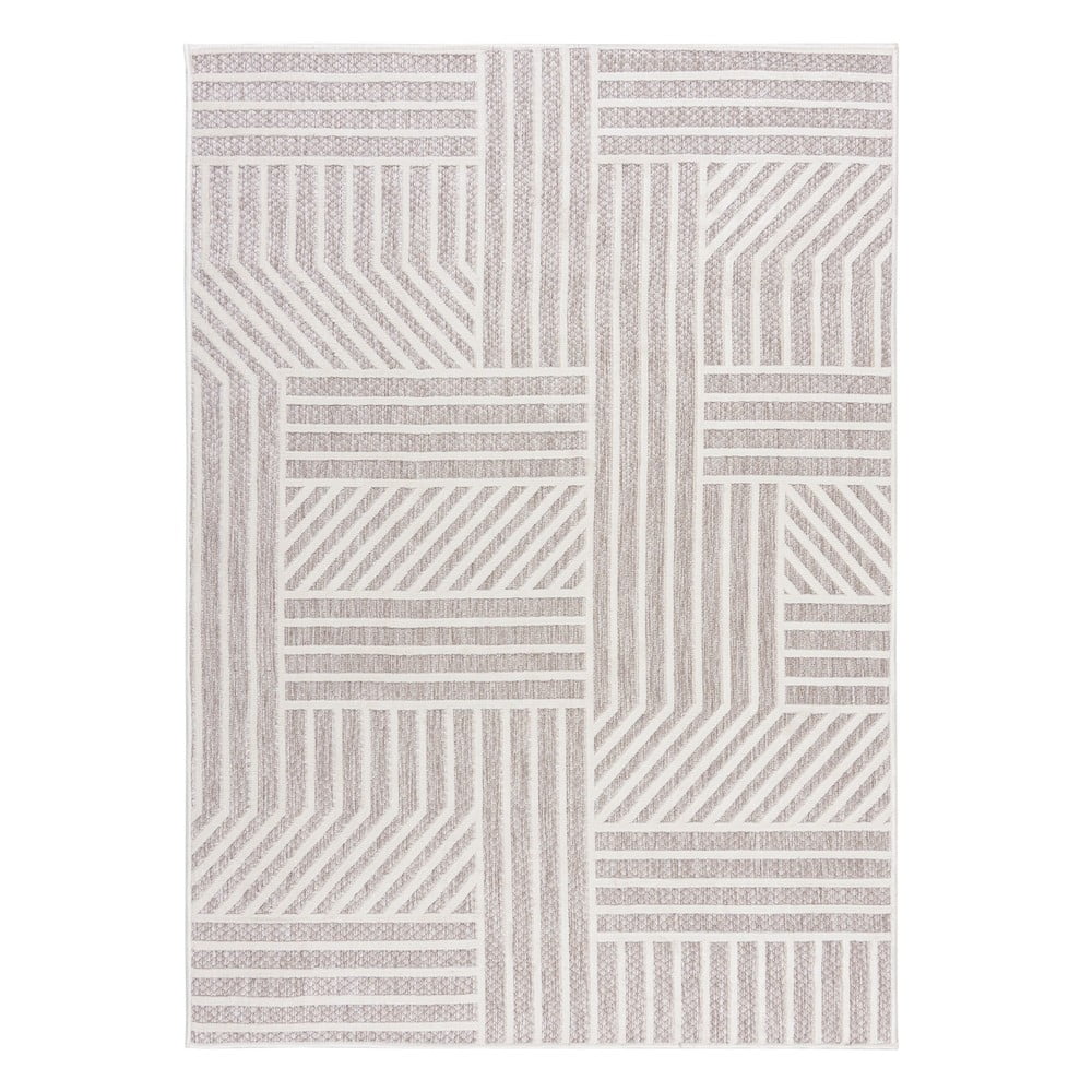 Béžový venkovní koberec Flair Rugs Blocks, 80 x 150 cm