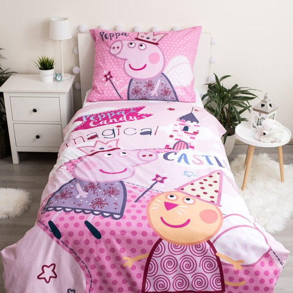 Růžové dětské bavlněné povlečení Jerry Fabrics Peppa Pig, 140 x 200 cm-image-1