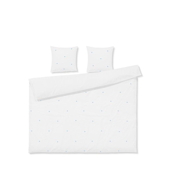 Bílé povlečení na dvoulůžko/prodloužené z bavlněného perkálu 200x220 cm Daisy – JUNA