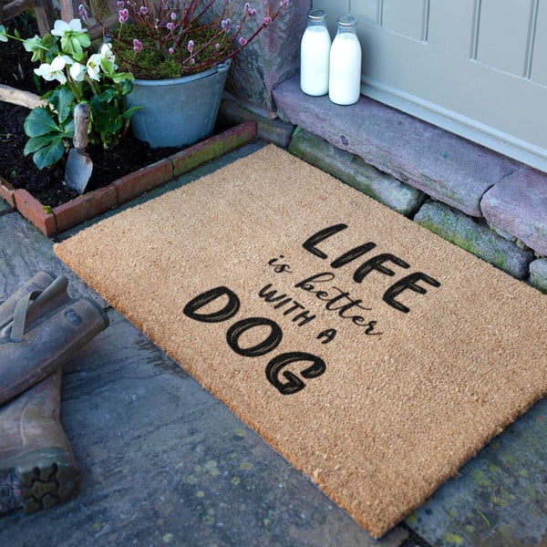 Rohožka z kokosového vlákna 40x60 cm Life Is Better With a Dog – Artsy Doormats-image-2
