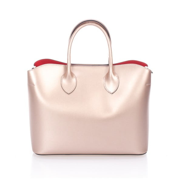 Pudrově růžová kožená kabelka Giulia Massari Mineola